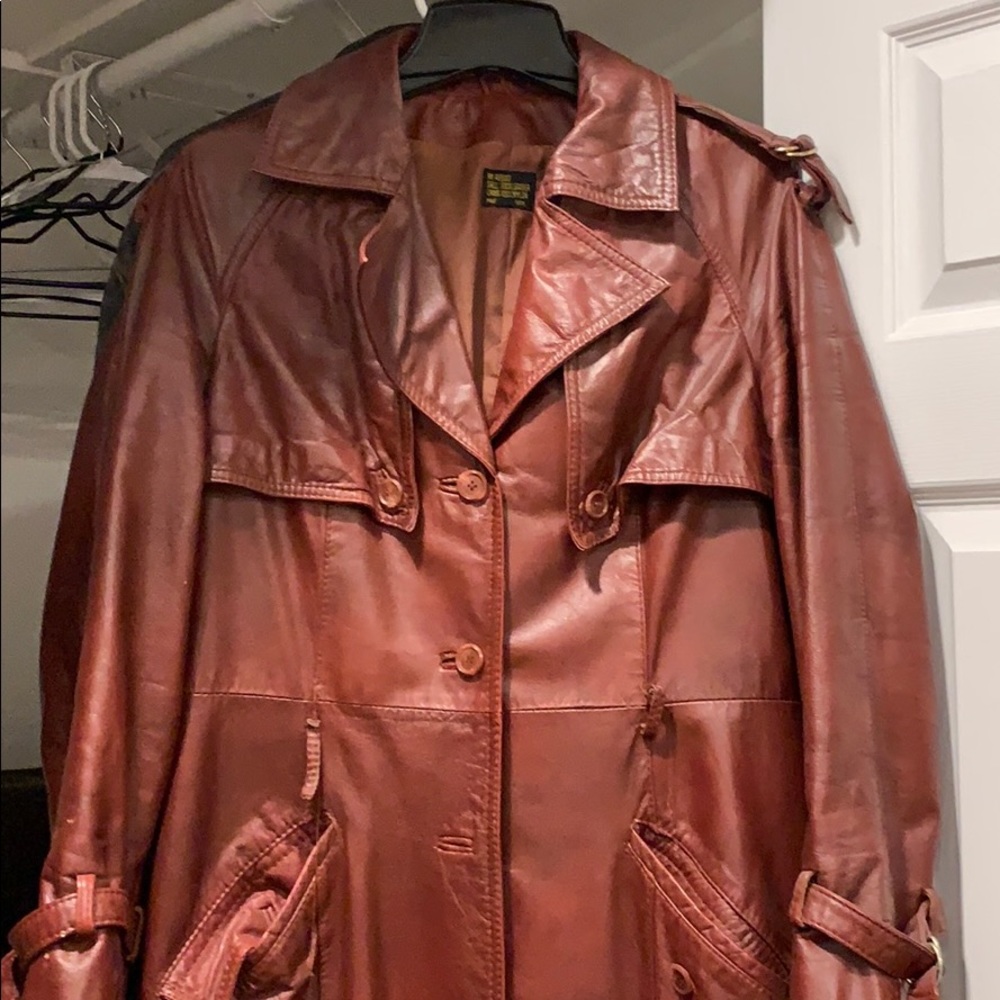 Vintage leather trench coat